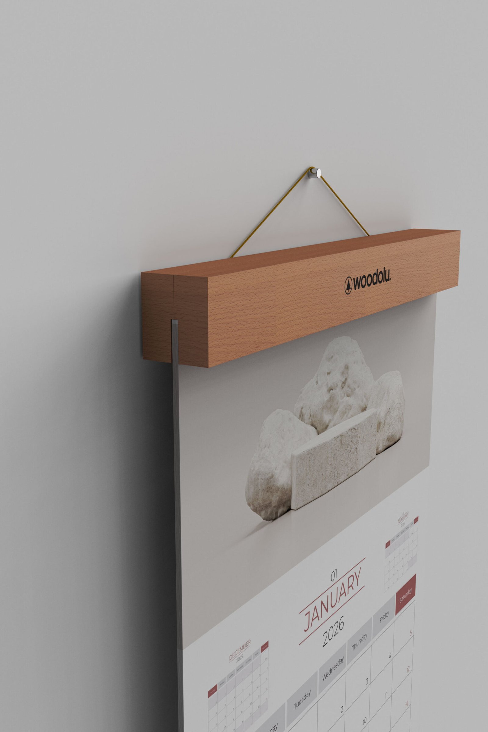 DT-05 Ahşap Duvar Takvimi - Görsel 4 | Woodolu