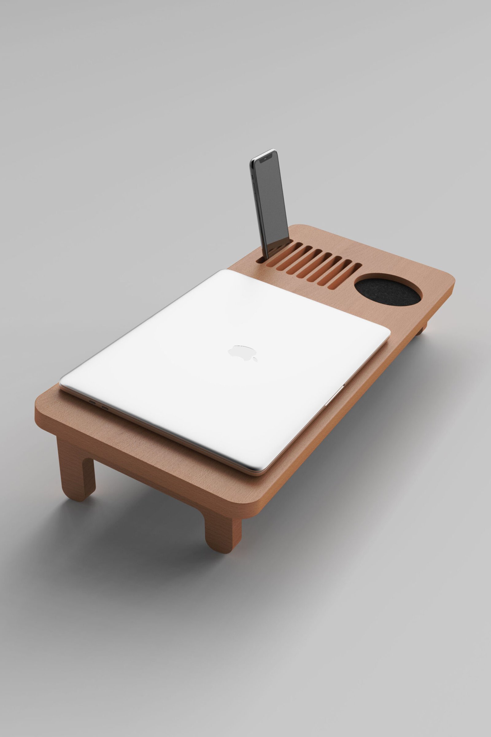 ST-03 Ahşap Notebook Stand - Ergonomik Yükseltici | Woodolu