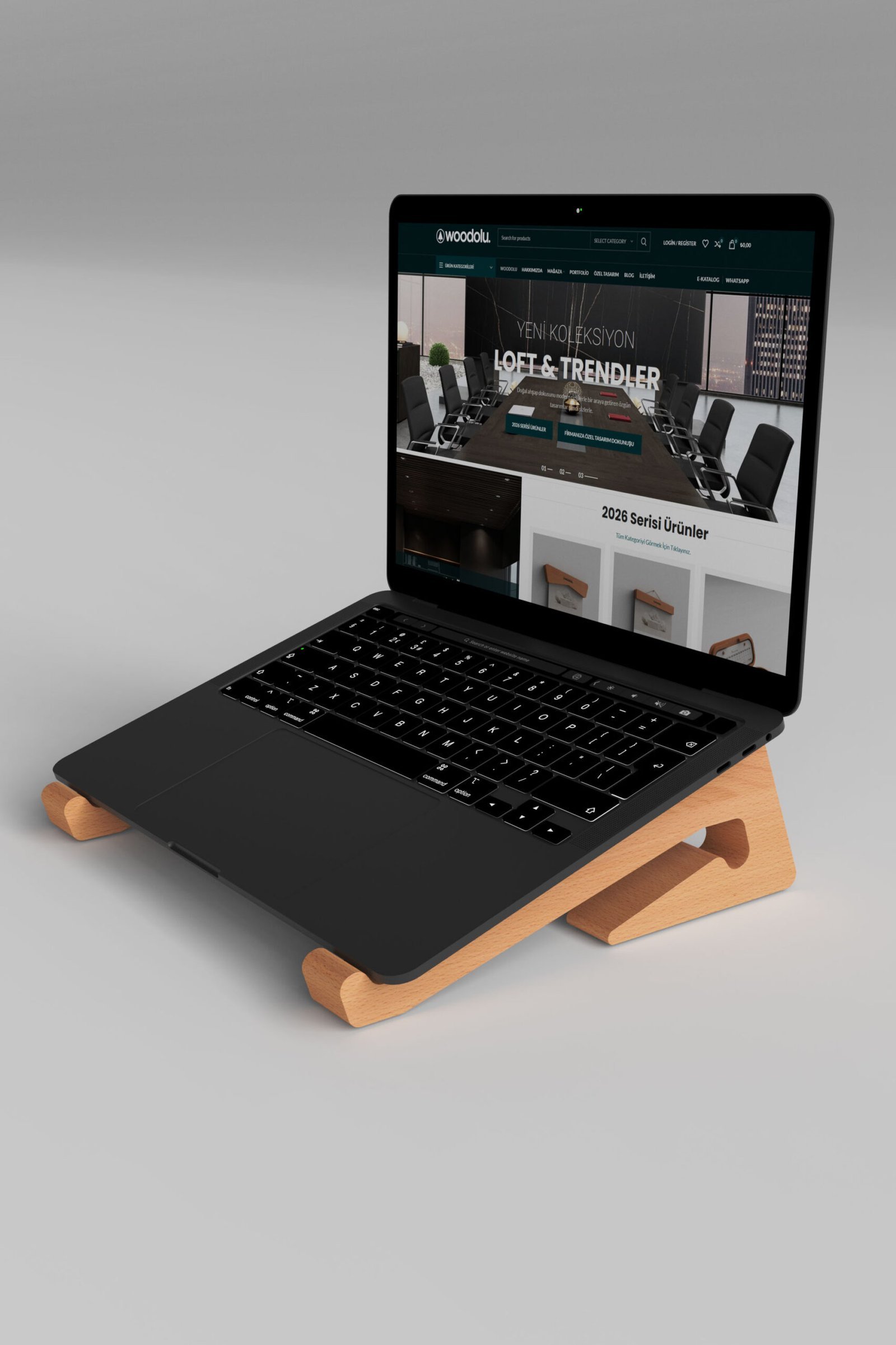 ST-06 Ahşap Notebook Stand - Görsel 5 | Woodolu