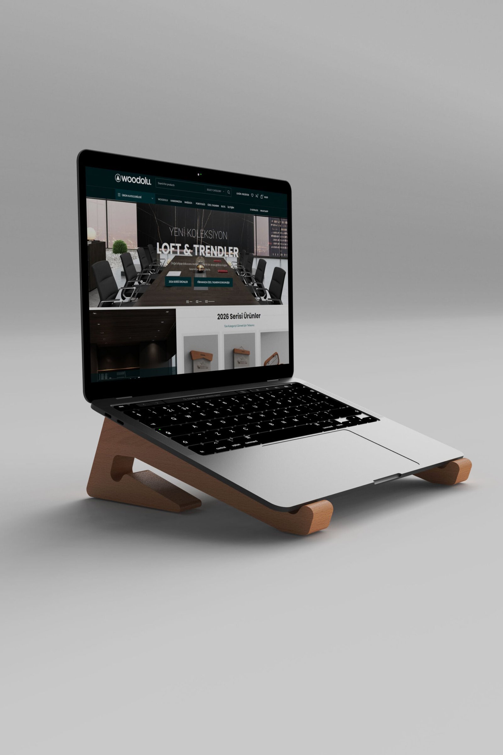 ST-06 Ahşap Notebook Stand - Görsel 6 | Woodolu