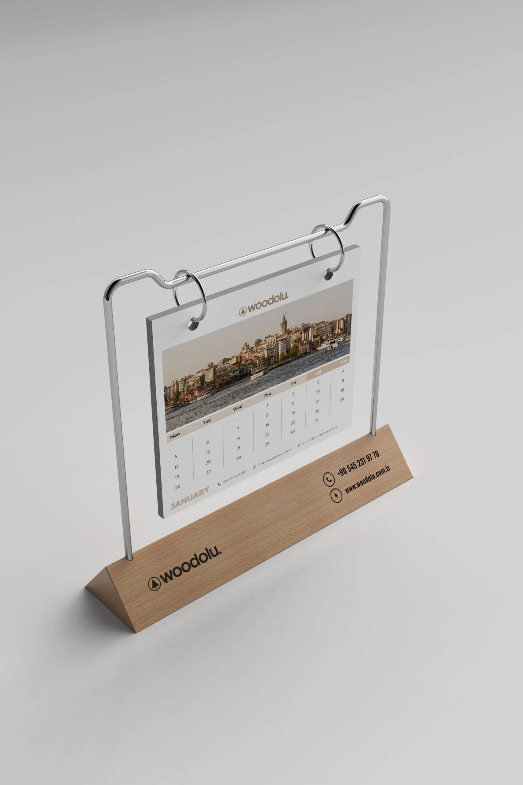 ta-01-290 ta-01-290 – doğal ahşap standlı masa takvimi
